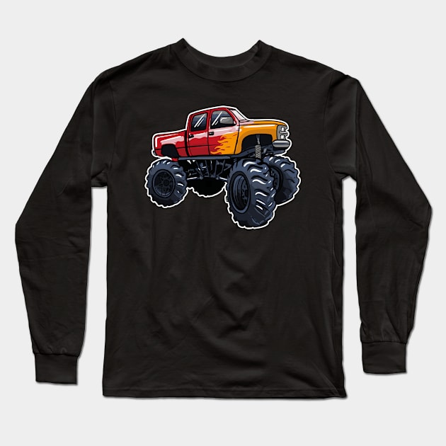 Monster Truck Long Sleeve T-Shirt by LetsBeginDesigns